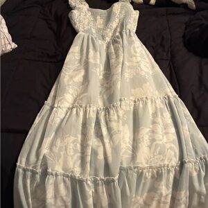 Charming Blue Floral Dress